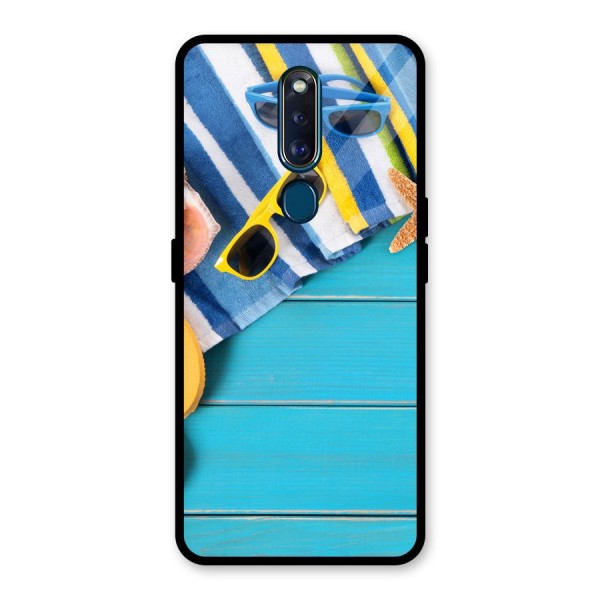 Beach Ready Glass Back Case for Oppo F11 Pro