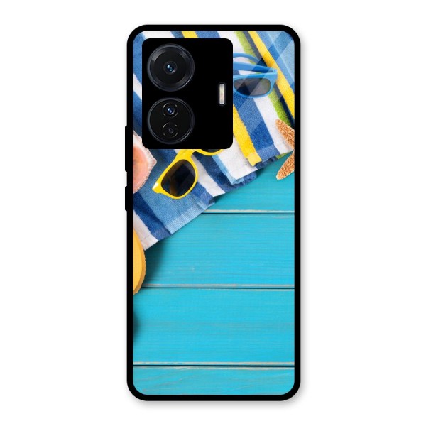 Beach Ready Glass Back Case for Vivo T1 Pro