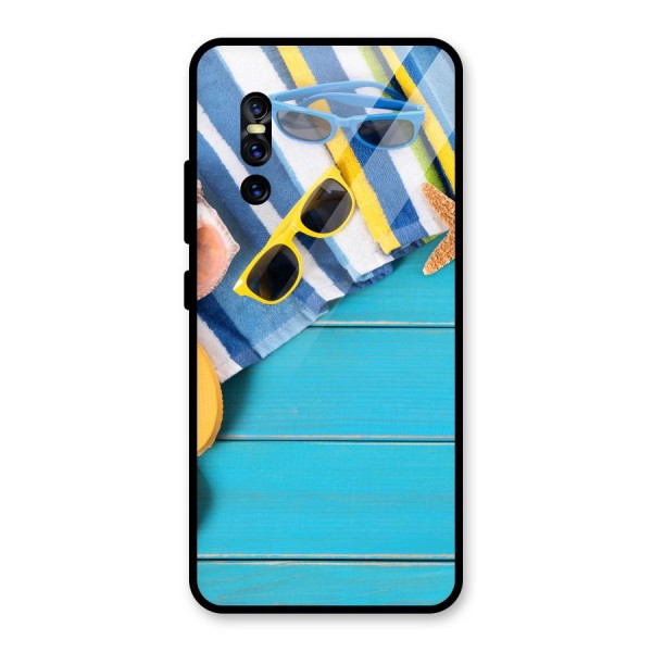 Beach Ready Glass Back Case for Vivo V15 Pro