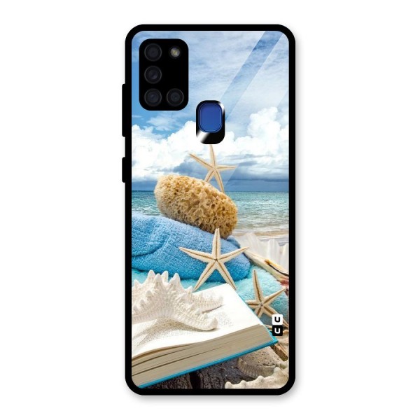 Beach Sky Glass Back Case for Galaxy A21s