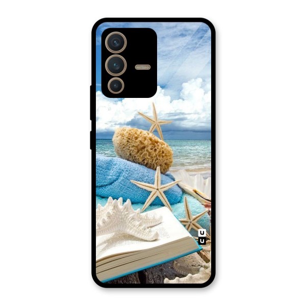 Beach Sky Glass Back Case for Vivo V23 5G