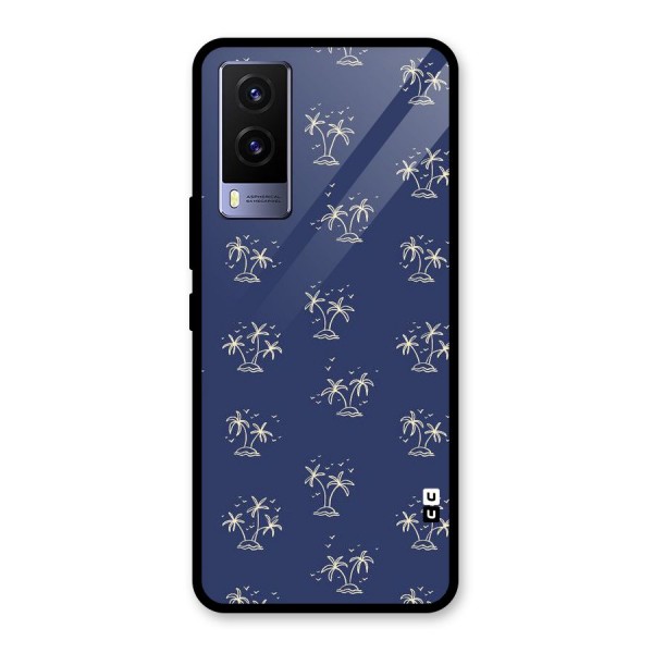 Beach Trees Glass Back Case for Vivo V21e 5G