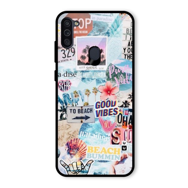 Beaching Life Glass Back Case for Galaxy M11