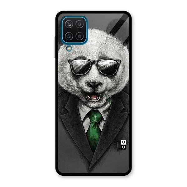 Bear Face Glass Back Case for Galaxy A12