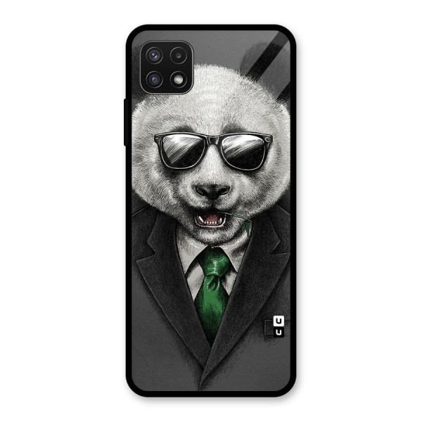 Bear Face Glass Back Case for Galaxy A22 5G