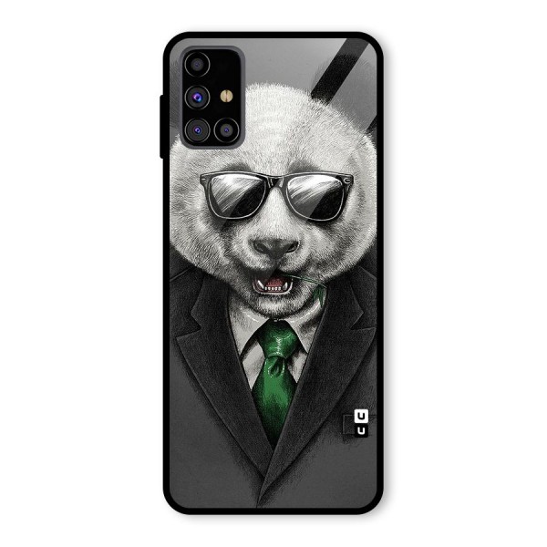 Bear Face Glass Back Case for Galaxy M31s