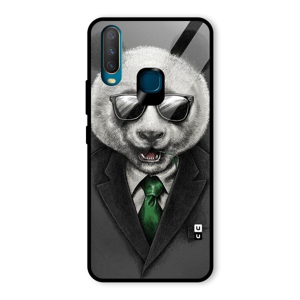 Bear Face Glass Back Case for Vivo Y12