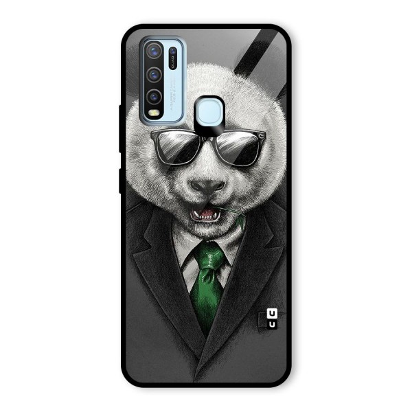 Bear Face Glass Back Case for Vivo Y30