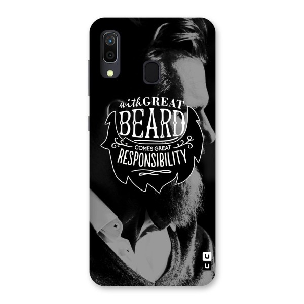 Beard Responsibility Quote Back Case for Galaxy A20