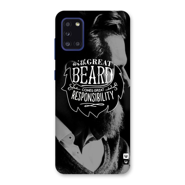 Beard Responsibility Quote Back Case for Galaxy A31