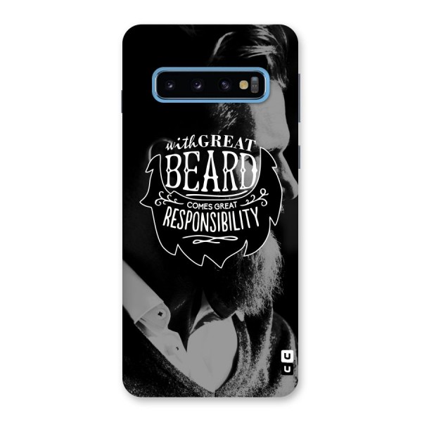 Beard Responsibility Quote Back Case for Galaxy S10