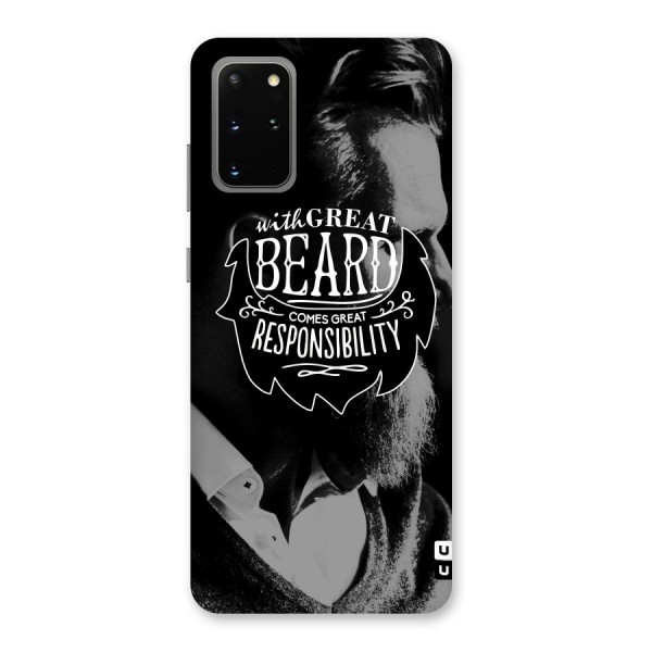 Beard Responsibility Quote Back Case for Galaxy S20 Plus