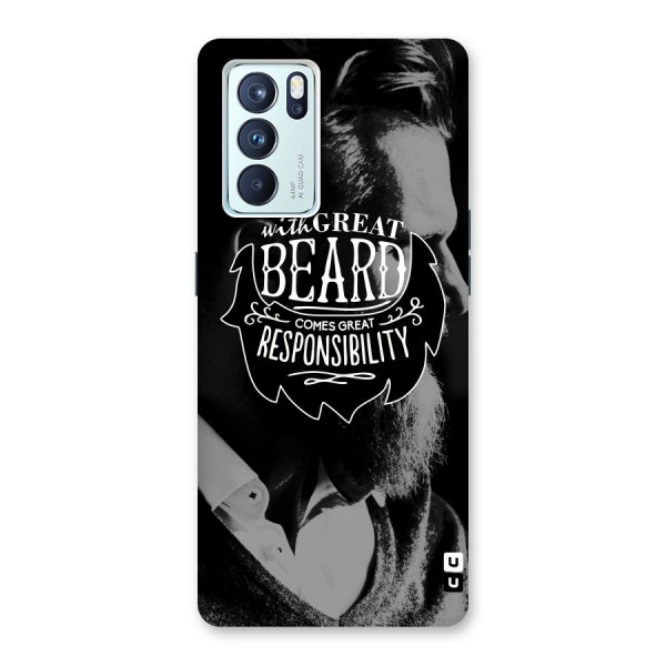 Beard Responsibility Quote Back Case for Oppo Reno6 Pro 5G