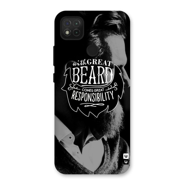 Beard Responsibility Quote Back Case for Redmi 9C