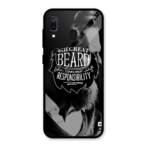 Beard Responsibility Quote Glass Back Case for Galaxy A30