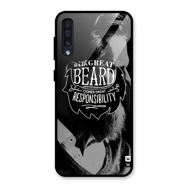 Beard Responsibility Quote Glass Back Case for Galaxy A50s