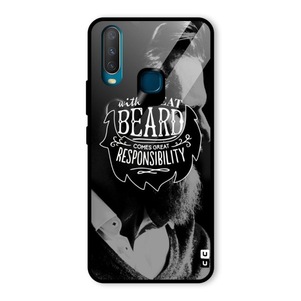 Beard Responsibility Quote Glass Back Case for Vivo Y12