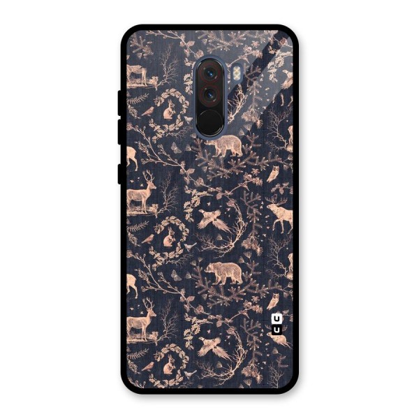 Beautiful Animal Design Glass Back Case for Poco F1