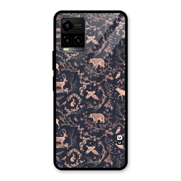 Beautiful Animal Design Glass Back Case for Vivo Y33s