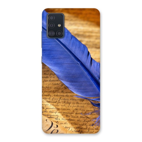 Beautiful Blue Feather Back Case for Galaxy A51