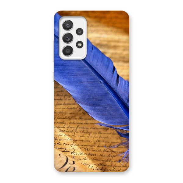 Beautiful Blue Feather Back Case for Galaxy A52