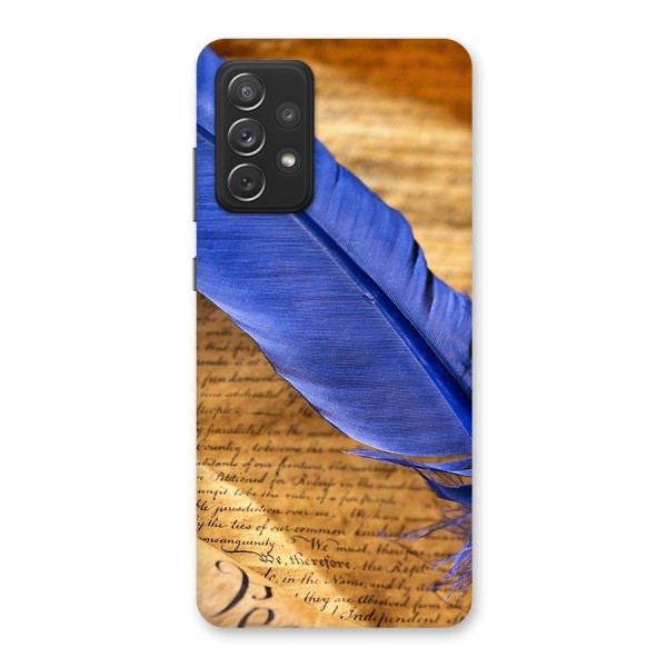 Beautiful Blue Feather Back Case for Galaxy A72