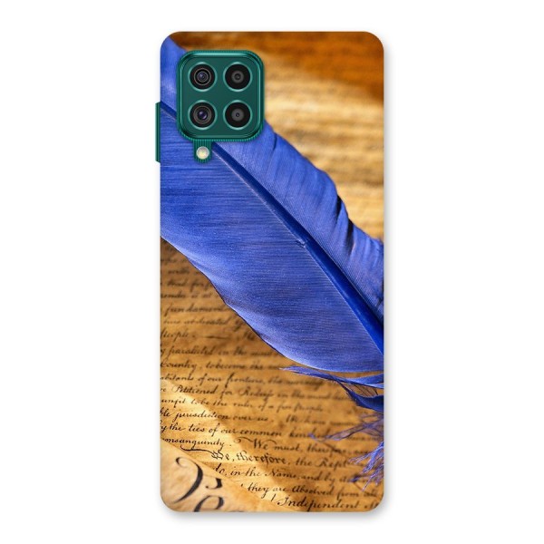 Beautiful Blue Feather Back Case for Galaxy F62