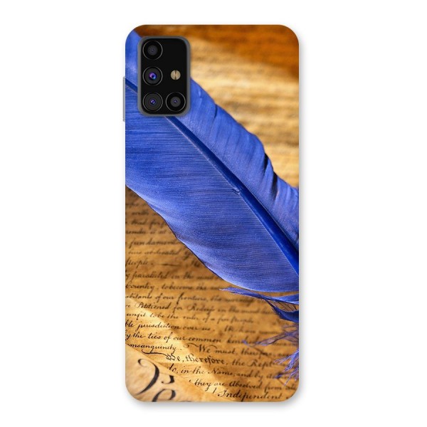 Beautiful Blue Feather Back Case for Galaxy M31s