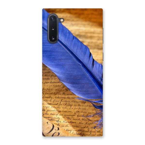 Beautiful Blue Feather Back Case for Galaxy Note 10