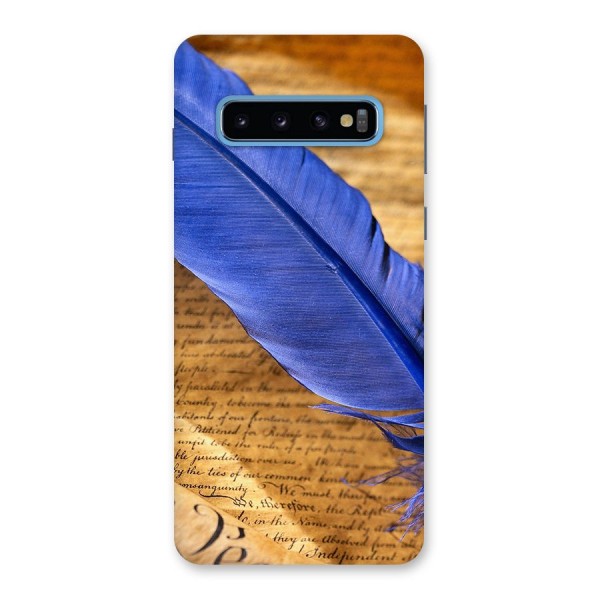 Beautiful Blue Feather Back Case for Galaxy S10