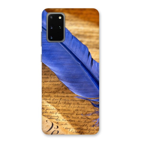 Beautiful Blue Feather Back Case for Galaxy S20 Plus