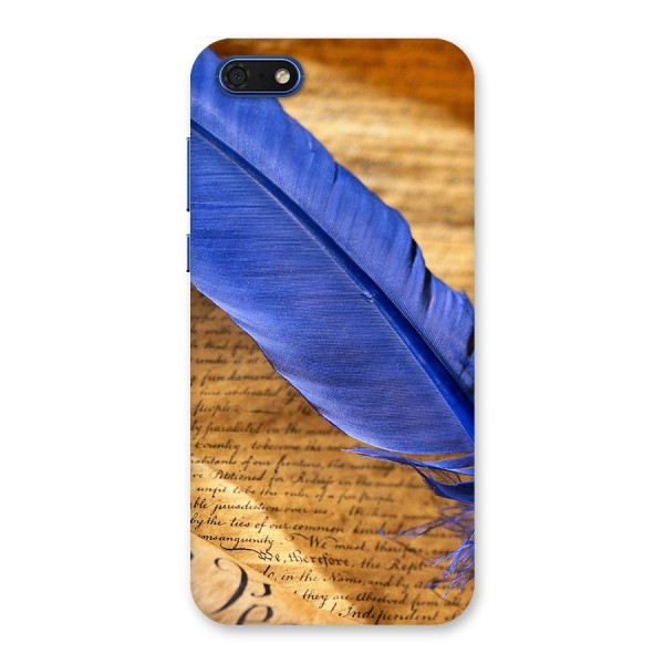 Beautiful Blue Feather Back Case for Honor 7s