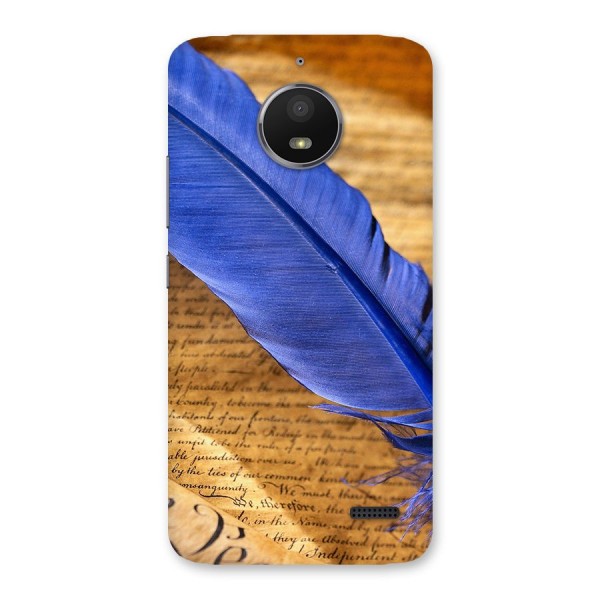 Beautiful Blue Feather Back Case for Moto E4