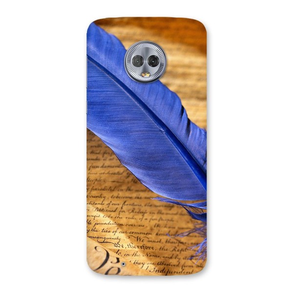 Beautiful Blue Feather Back Case for Moto G6