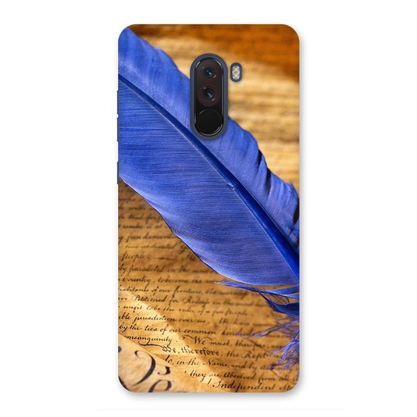 Beautiful Blue Feather Back Case for Poco F1