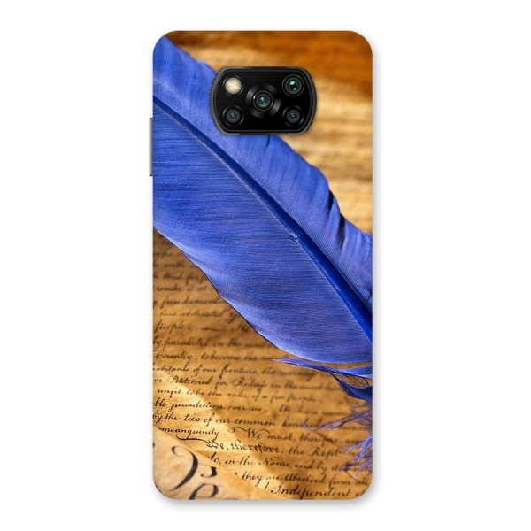 Beautiful Blue Feather Back Case for Poco X3