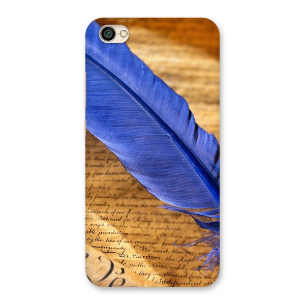 Beautiful Blue Feather Back Case for Redmi Y1 Lite