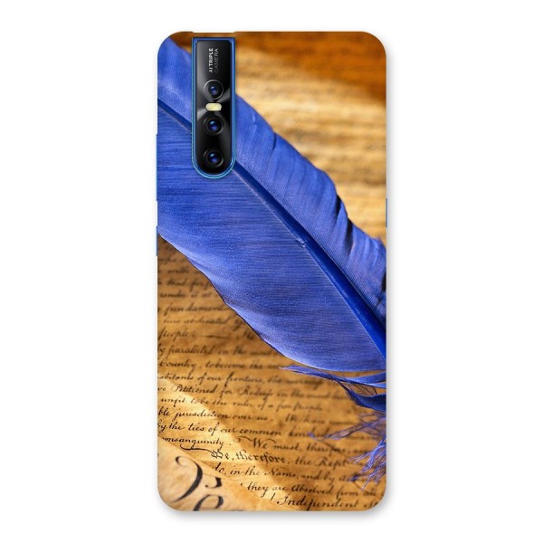 Beautiful Blue Feather Back Case for Vivo V15 Pro