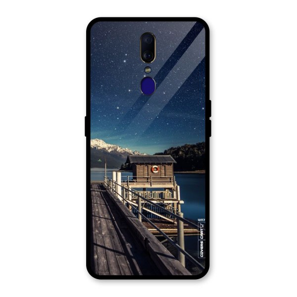 Beautiful Dock Hut Glass Back Case for Oppo F11