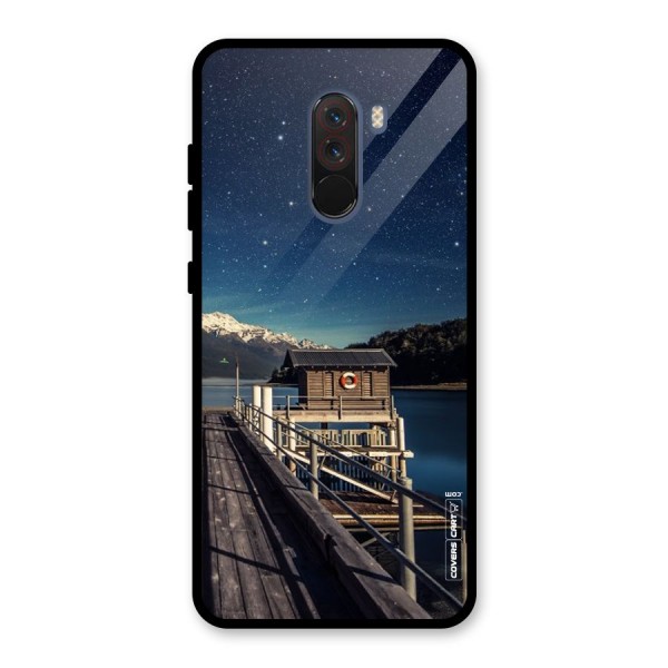 Beautiful Dock Hut Glass Back Case for Poco F1