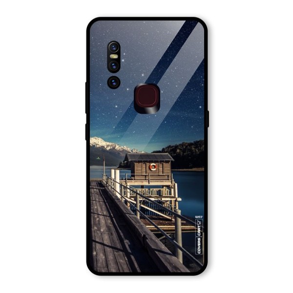 Beautiful Dock Hut Glass Back Case for Vivo V15