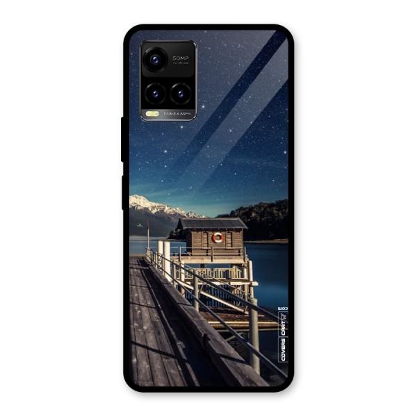 Beautiful Dock Hut Glass Back Case for Vivo Y21A