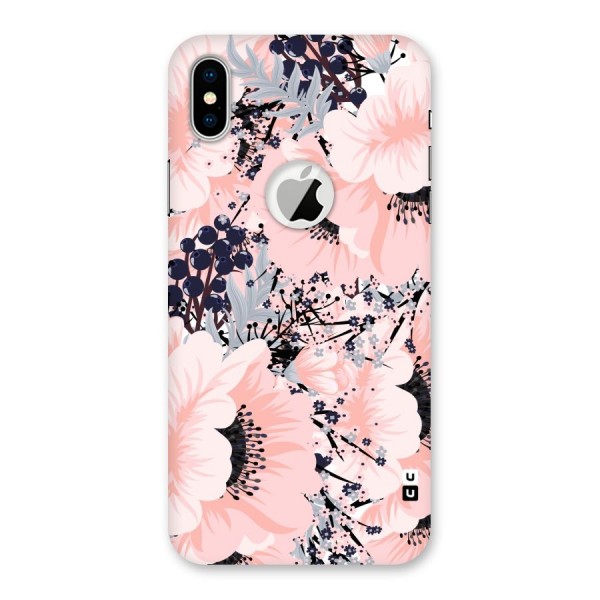 Beautiful Flowers Back Case for iPhone XS Logo Cut