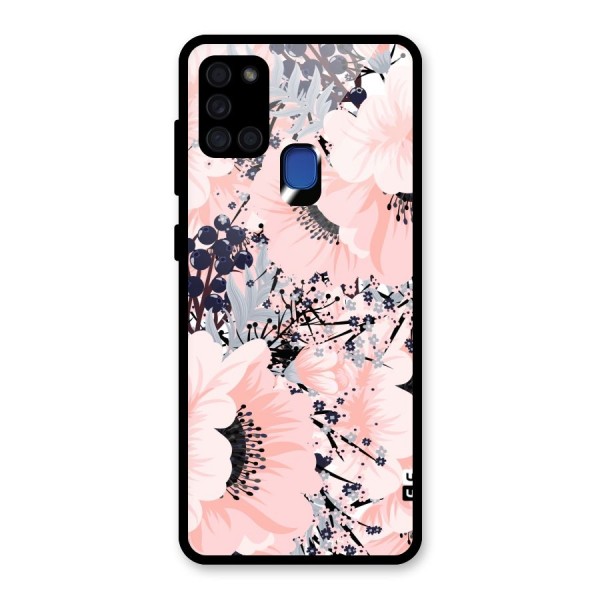 Beautiful Flowers Glass Back Case for Galaxy A21s