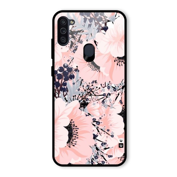 Beautiful Flowers Glass Back Case for Galaxy M11