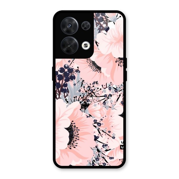 Beautiful Flowers Glass Back Case for Oppo Reno8 5G