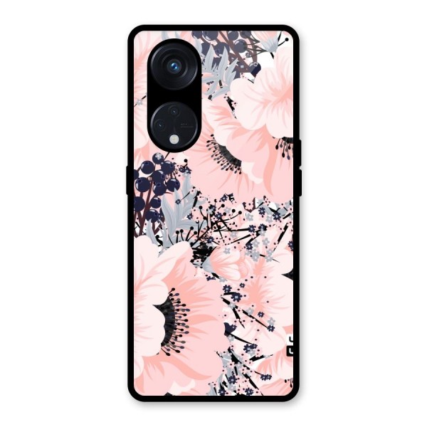 Beautiful Flowers Glass Back Case for Reno8 T 5G