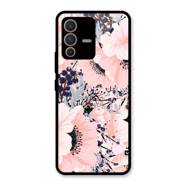 Beautiful Flowers Glass Back Case for Vivo V23 5G