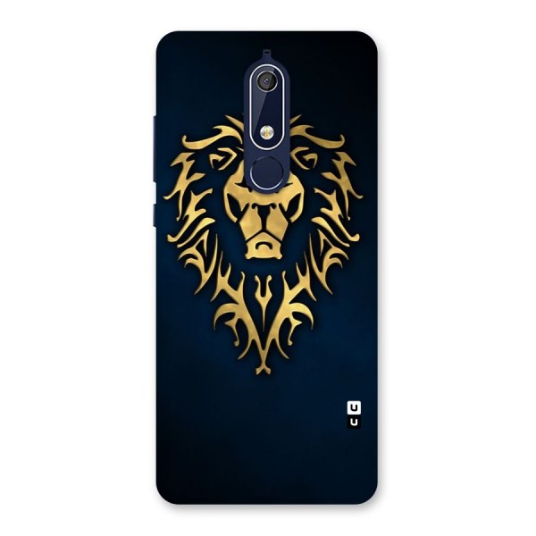 Beautiful Golden Lion Design Back Case for Nokia 5.1