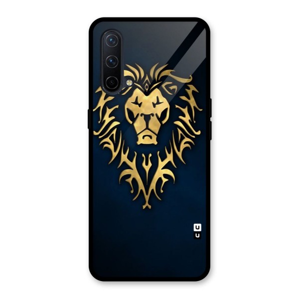 Beautiful Golden Lion Design Glass Back Case for OnePlus Nord CE 5G